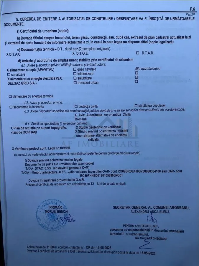 Aroneanu teren 652mp cu utilitati si Certificat de Urbanism - foto 16