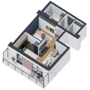 Apartament 2 camere, 46,07 mp â€“ design modern & finisaje premium | 0% comision - Iasi