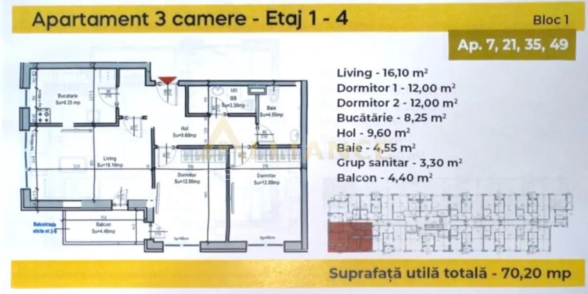 SECTOR 4 | Apartament cu 3 camere - 2 bai - decomandat | 71 MP - foto 8