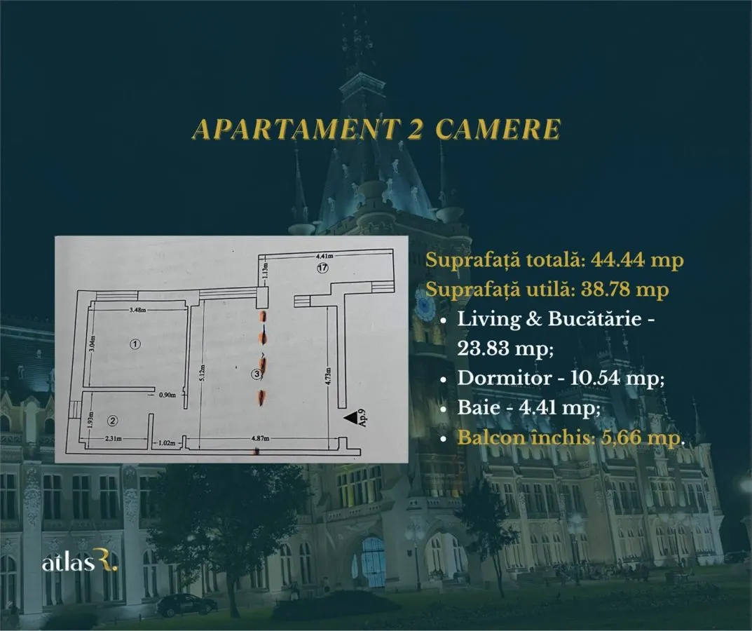 Apartament 2 camere | etaj 2 | Baroque Residence |  Comision 0 - foto 9
