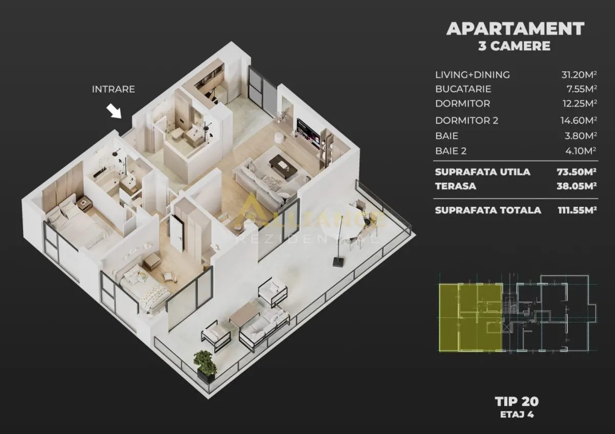 Ame Residence Exclusivitate  Proiect nou ap 2 si 3 camere - foto 11
