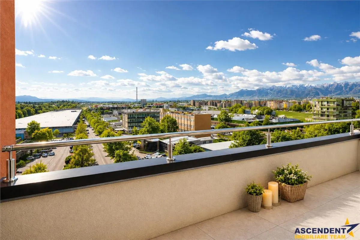 Pe 2 niveluri, Penthouse modern la bulevard, parcare, boxa, Tractorul Nou, Brasov - foto 1